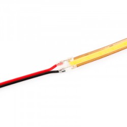 Ohmtec - Lot de 2 connecteurs d’alimentation à câbles pour Ruban Led COB 24V IP20 8mm - Réf : 812583
