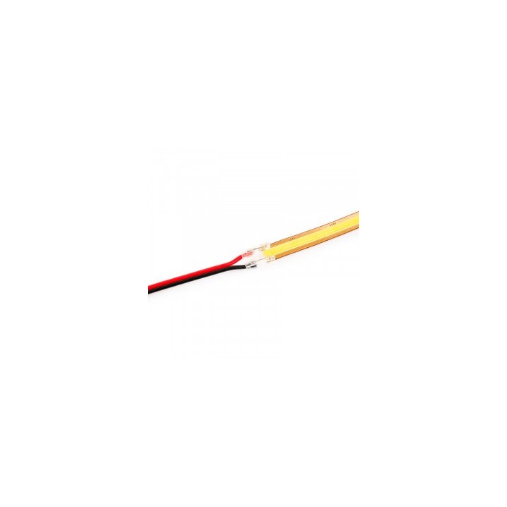 Ohmtec - Lot de 2 connecteurs d’alimentation à câbles pour Ruban Led COB 24V IP20 8mm - Réf : 812583