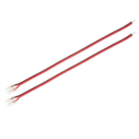 Ohmtec - Lot de 2 connecteurs d’alimentation à câbles pour Ruban Led COB 24V IP20 8mm - Réf : 812583