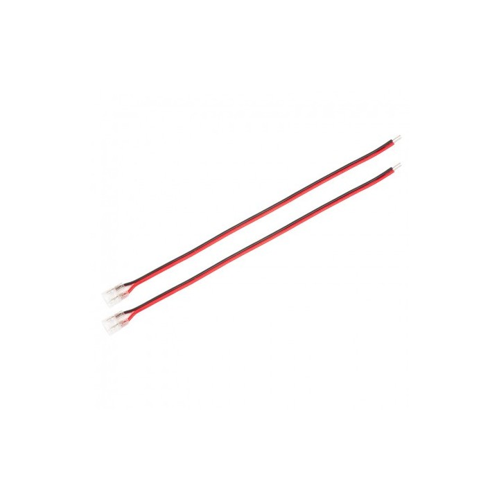 Ohmtec - Lot de 2 connecteurs d’alimentation à câbles pour Ruban Led COB 24V IP20 8mm - Réf : 812583