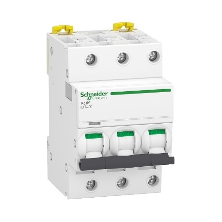 Schneider - Acti9 iDT40T - Disjoncteur modulaire - 3P - 32A - Courbe D - 4500A/6kA - Réf : A9P32332