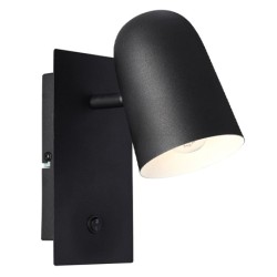 Brilliant - Applique murale 1 flamme - AYR - 18W - douille E14 - Noir - Réf : 4241106