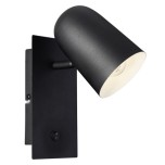Brilliant - Ayr - Applique murale 1 flamme - 18W - douille E14 - Noir - Réf : 4241106