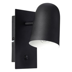 Brilliant - Ayr - Applique murale 1 flamme - 18W - douille E14 - Noir - Réf : 4241106