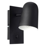 Brilliant - Ayr - Applique murale 1 flamme - 18W - douille E14 - Noir - Réf : 4241106