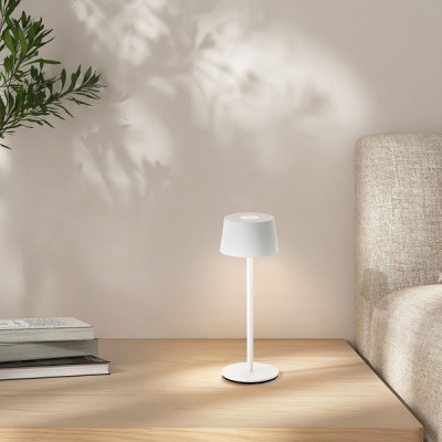 Brilliant - Jona - Lampe de table extérieur-intérieur sans fil LED - 25cm blanche - 3000K - 2W - Réf : G4090005