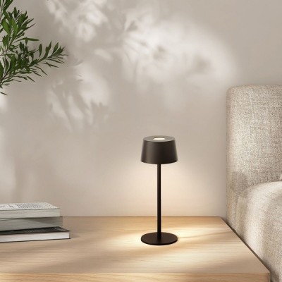 Brilliant - Jona - Lampe de table extérieur-intérieur sans fil LED - 25cm noire - 3000K - 2W - Réf : G4090006