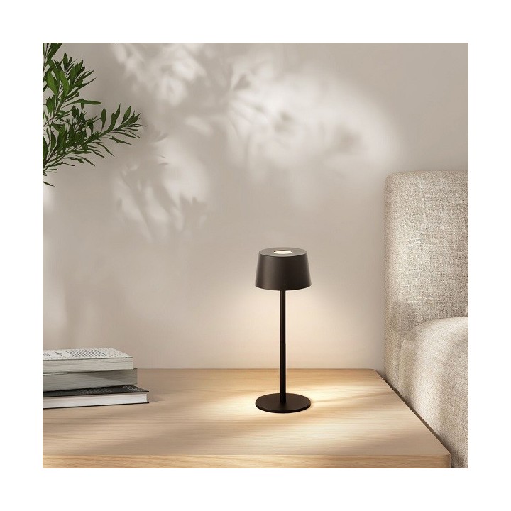 Brilliant - Jona - Lampe de table extérieur-intérieur sans fil LED - 25cm noire - 3000K - 2W - Réf : G4090006