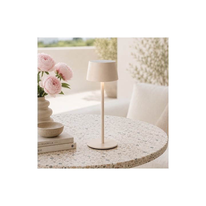Brilliant - Viani - Lampe de table extérieur-intérieur LED - 2W - 3000K - beige - Réf : G4090509