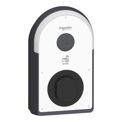 Schneider - EVlink Pro AC - Borne de recharge 22kW triphasée - 1 prise T2S - Différentiel type A – RDC-DD 6 mA - Réf: EVB3S22N4A