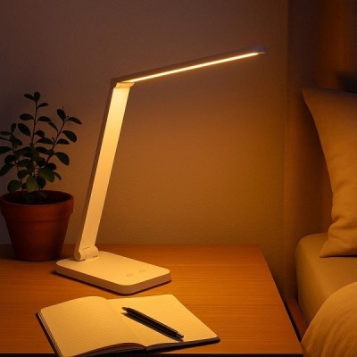 Brilliant - Lomina - Lampe de table blanche - 6W - Variateur de lumière - 3000/6500K - Réf : G6021005