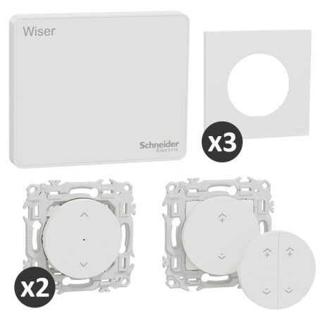 Schneider - Wiser - Kit centralisation volets roulants : commandes groupées programmables - Réf : S670131
