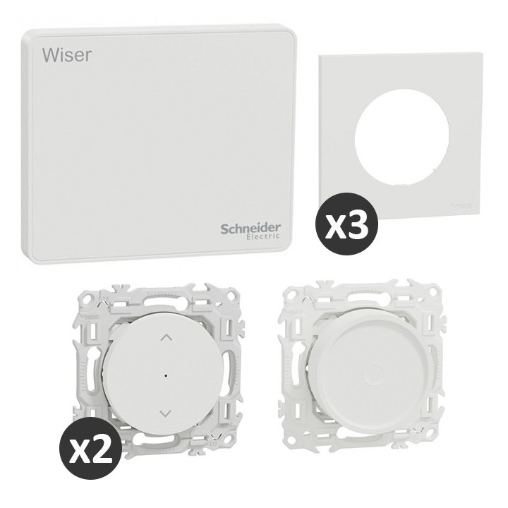 Schneider - Wiser - Kit simulation de présence pour plus de sérénité : automatise volets et éclairage - Réf : CCT520801SP