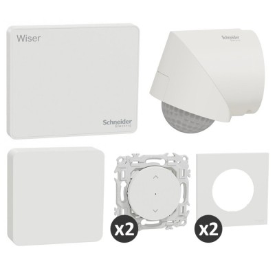 Schneider - Wiser - Kit volets roulants connecté + Capteur température/humidité et détecteur présence/luminosité -Réf: S670131DD