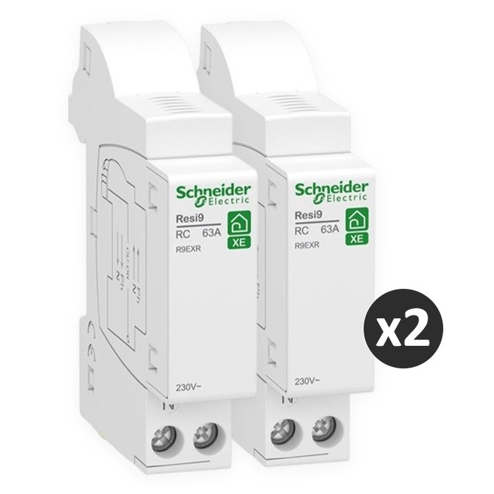 Schneider - Resi9 XE - 2 modules de repiquage - 63A - embrochables - Réf : R9EXR