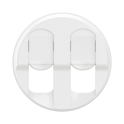 Legrand Céliane - Enjoliveur pour prise double informatique RJ45 - Blanc - Réf : CB2346