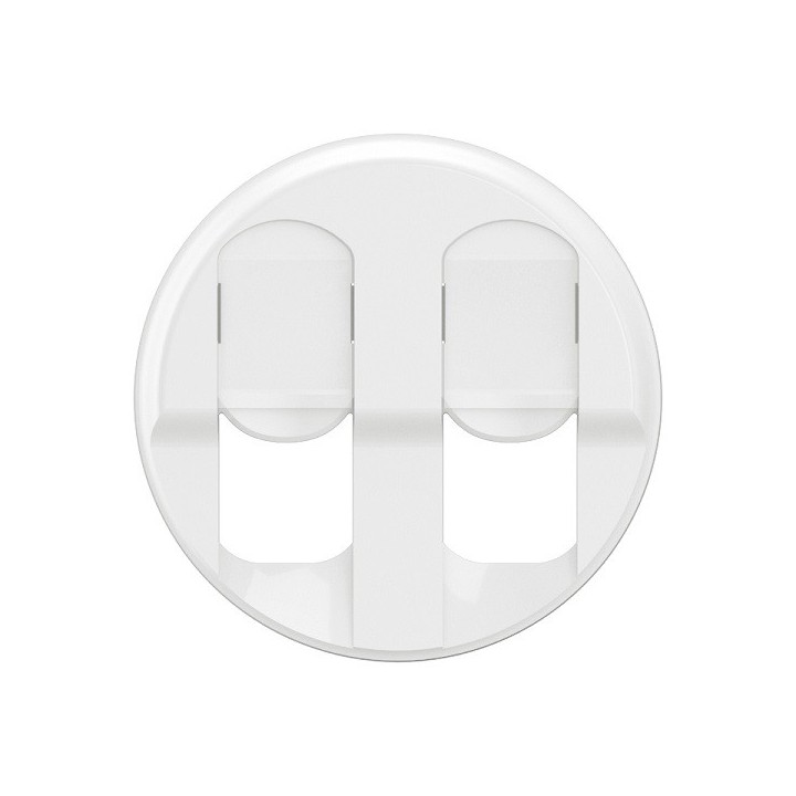 Legrand Céliane - Enjoliveur pour prise double informatique RJ45 - Blanc - Réf : CB2346