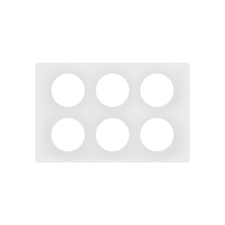 Legrand Céliane - Plaque de finition Blanc Emaillé - 2x3 postes - Réf : CP0010