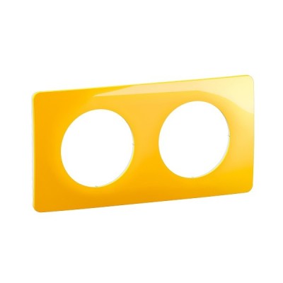 Legrand Céliane - Plaque de finition Jaune Safran - 2 postes - Réf : CP0402