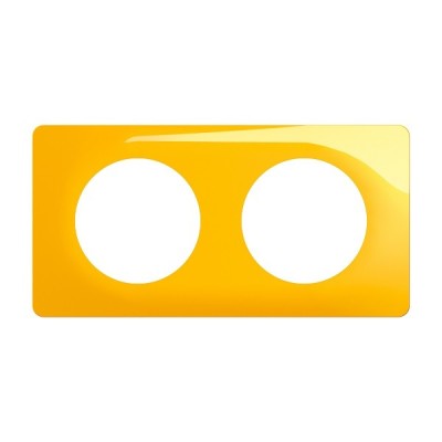 Legrand Céliane - Plaque de finition Jaune Safran - 2 postes - Réf : CP0402