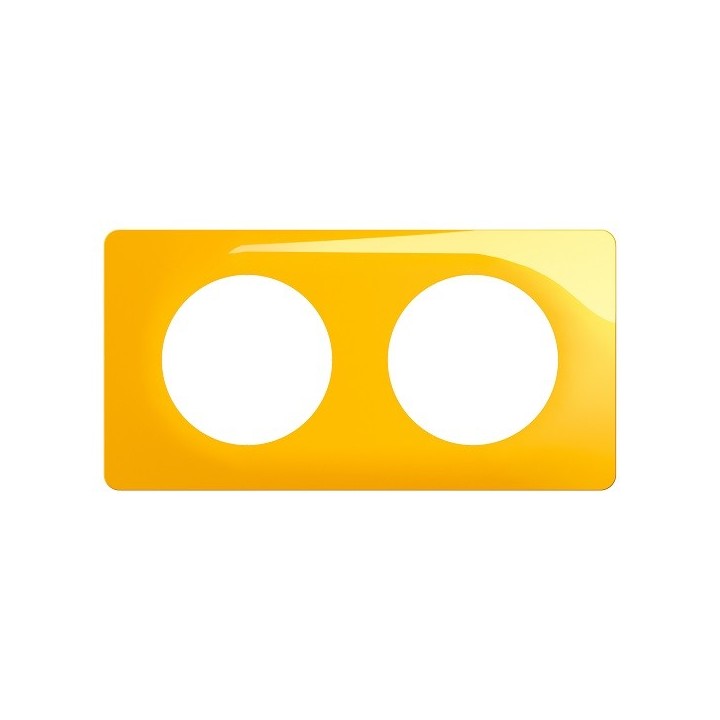 Legrand Céliane - Plaque de finition Jaune Safran - 2 postes - Réf : CP0402