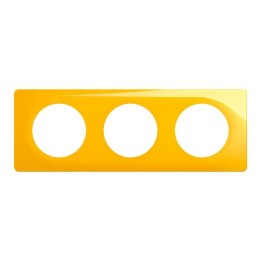 Legrand Céliane - Plaque de finition Jaune Safran - 3 postes - Réf : CP0403