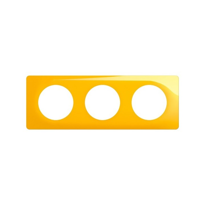 Legrand Céliane - Plaque de finition Jaune Safran - 3 postes - Réf : CP0403