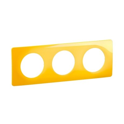 Legrand Céliane - Plaque de finition Jaune Safran - 3 postes - Réf : CP0403