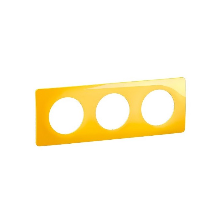 Legrand Céliane - Plaque de finition Jaune Safran - 3 postes - Réf : CP0403