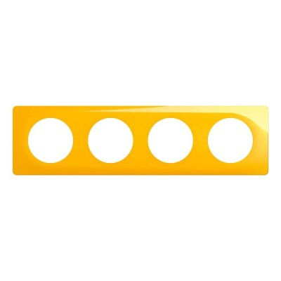 Legrand Céliane - Plaque de finition Jaune Safran - 4 postes - Réf : CP0404