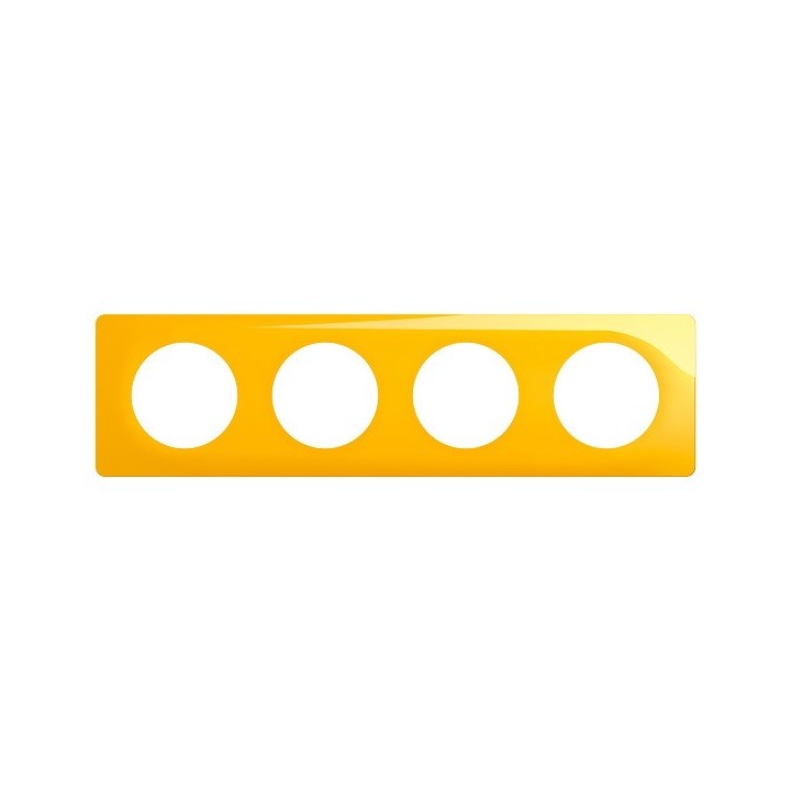 Legrand Céliane - Plaque de finition Jaune Safran - 4 postes - Réf : CP0404