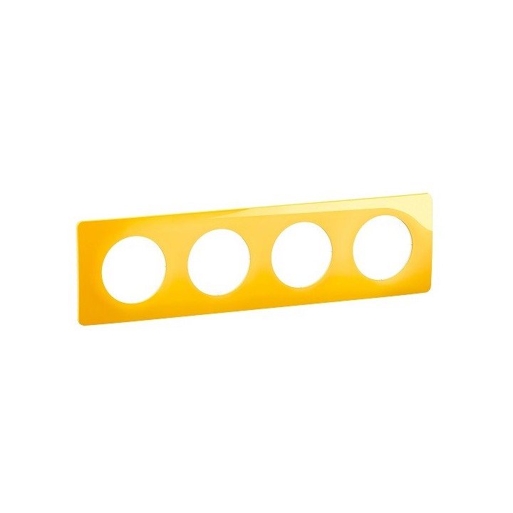Legrand Céliane - Plaque de finition Jaune Safran - 4 postes - Réf : CP0404