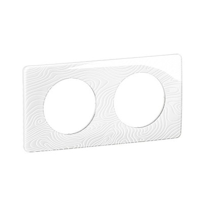 Legrand Céliane - Plaque de finition Blanc Relief - 2 postes - Réf : CP0602