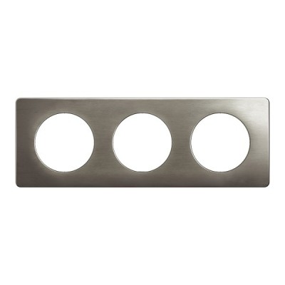 Legrand Céliane - Plaque de finition Acier Satiné - 3 postes - Réf : CP1803