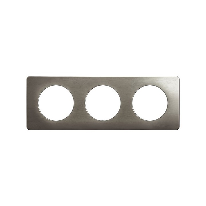 Legrand Céliane - Plaque de finition Acier Satiné - 3 postes - Réf : CP1803