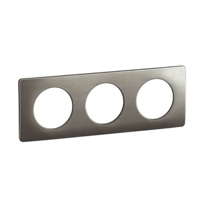 Legrand Céliane - Plaque de finition Acier Satiné - 3 postes - Réf : CP1803