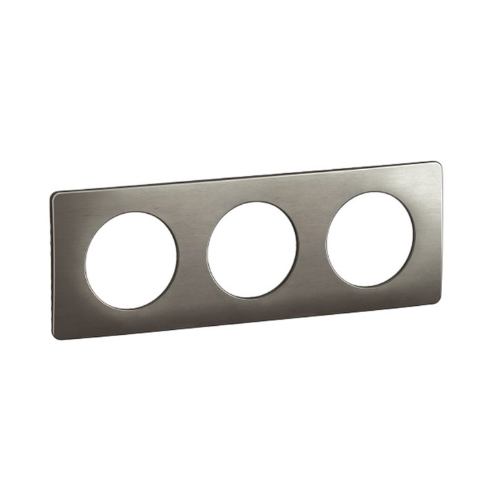 Legrand Céliane - Plaque de finition Acier Satiné - 3 postes - Réf : CP1803