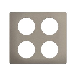 Legrand Céliane - Plaque de finition effet Acier Satiné - 2x2 postes - Réf : CP1809
