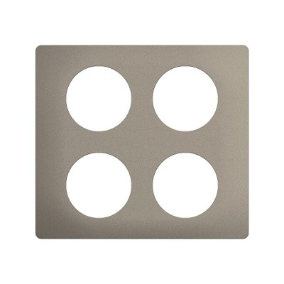 Legrand Céliane - Plaque de finition effet Acier Satiné - 2x2 postes - Réf : CP1809