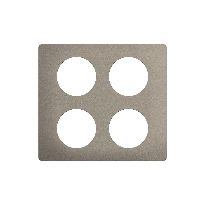 Legrand Céliane - Plaque de finition effet Acier Satiné - 2x2 postes - Réf : CP1809