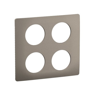 Legrand Céliane - Plaque de finition effet Acier Satiné - 2x2 postes - Réf : CP1809
