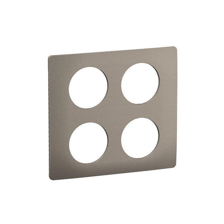 Legrand Céliane - Plaque de finition effet Acier Satiné - 2x2 postes - Réf : CP1809