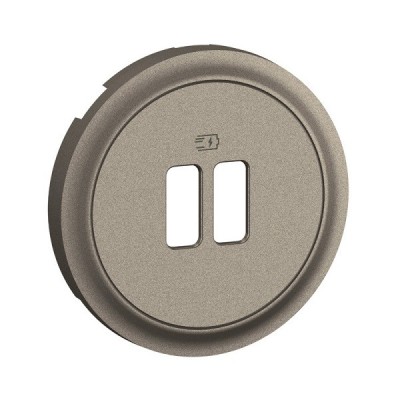 Legrand Céliane - Enjoliveur pour prise simple ou double chargeur USB - Titanium - Réf : CT0154