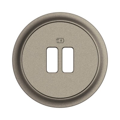Legrand Céliane - Enjoliveur pour prise simple ou double chargeur USB - Titanium - Réf : CT0154