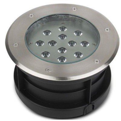 Miidex Lighting - Spot LED Encastrable Sol Rond 12W 3000K Inox 316 L - Réf : 677935