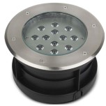 Miidex Lighting - Spot LED Encastrable Sol Rond 12W 3000K Inox 316 L - Réf : 677935