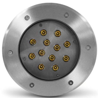 Miidex Lighting - Spot LED Encastrable Sol Rond 12W 3000K Inox 316 L - Réf : 677935
