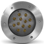 Miidex Lighting - Spot LED Encastrable Sol Rond 12W 3000K Inox 316 L - Réf : 677935