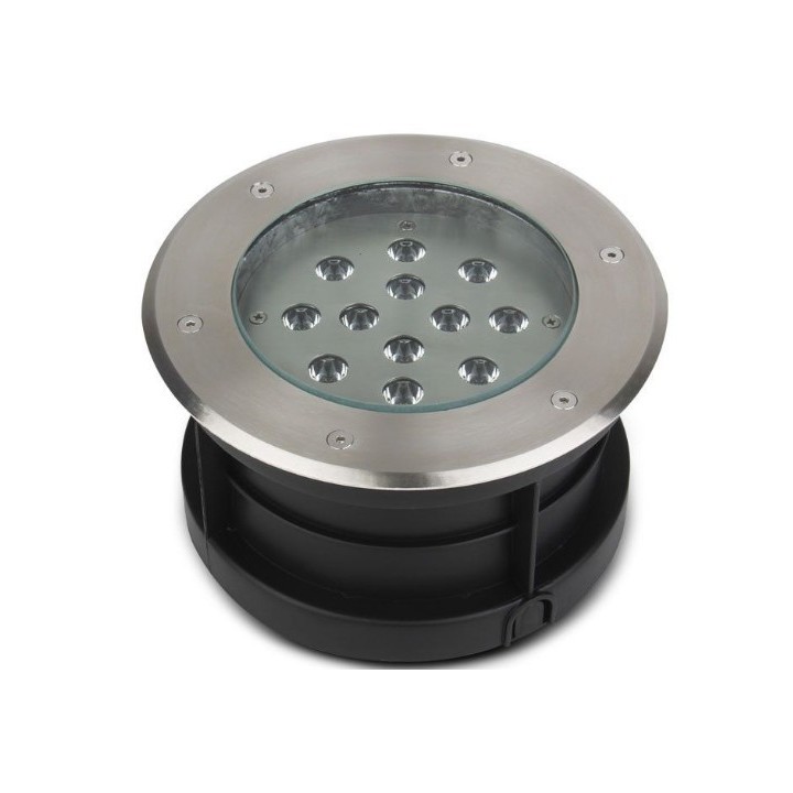 Miidex Lighting - Spot LED Encastrable Sol Rond 12W 4000K Inox 316 L - Réf : 677936