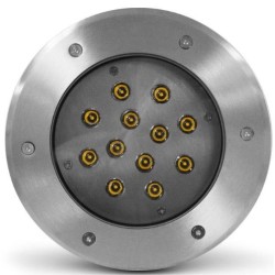 Miidex Lighting - Spot LED Encastrable Sol Rond 12W 4000K Inox 316 L - Réf : 677936